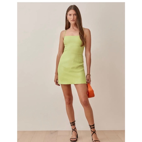 Reformation | Dresses | Reformation Green Linen Dress | Poshmark